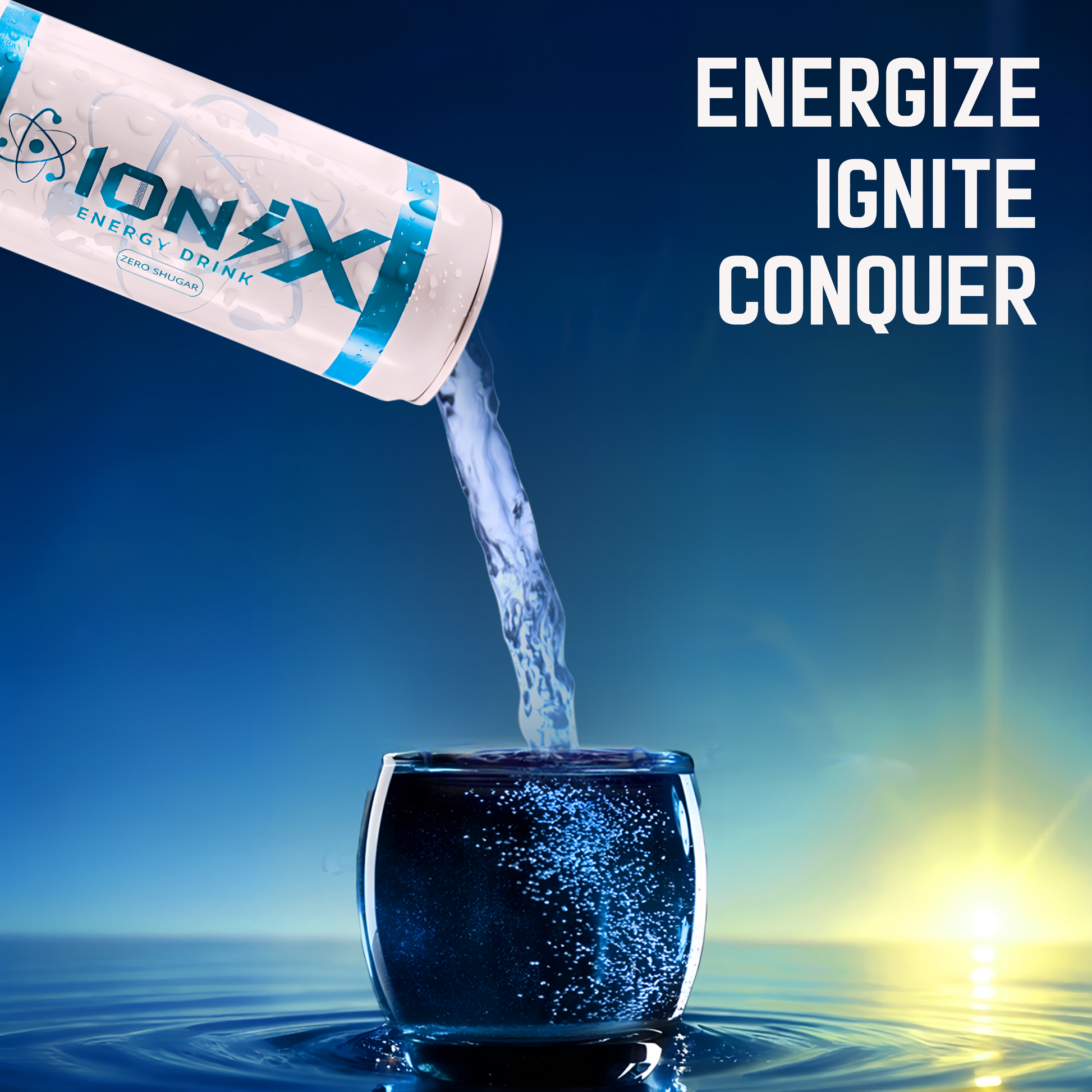IoniX Zero Sugar Energy Drink | Clean Energy with 150mg Natural Caffeine- 12 pack