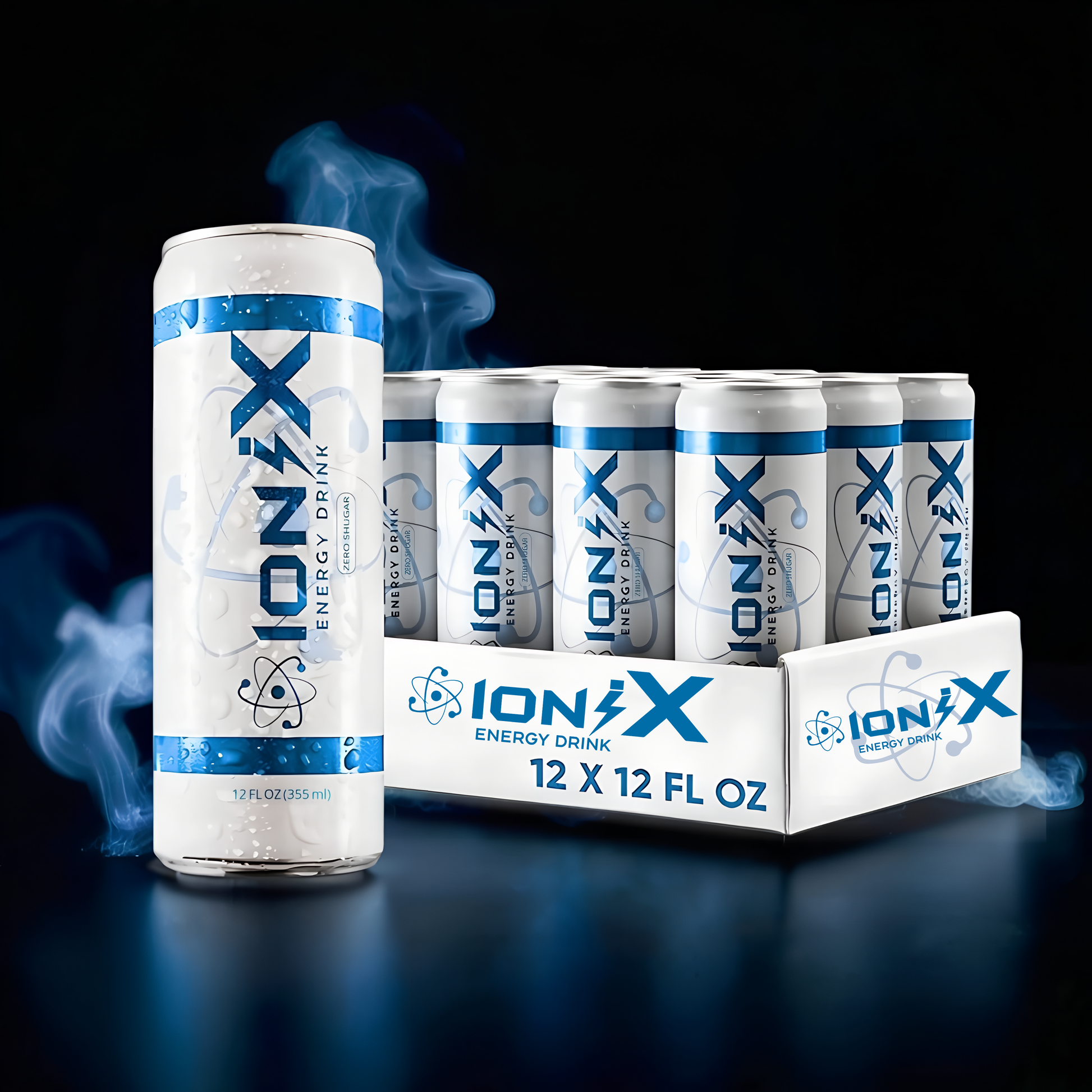 IoniX Zero Sugar Energy Drink | Clean Energy with 150mg Natural Caffeine- 12 pack