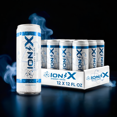 IoniX Zero Sugar Energy Drink | Clean Energy with 150mg Natural Caffeine- 12 pack