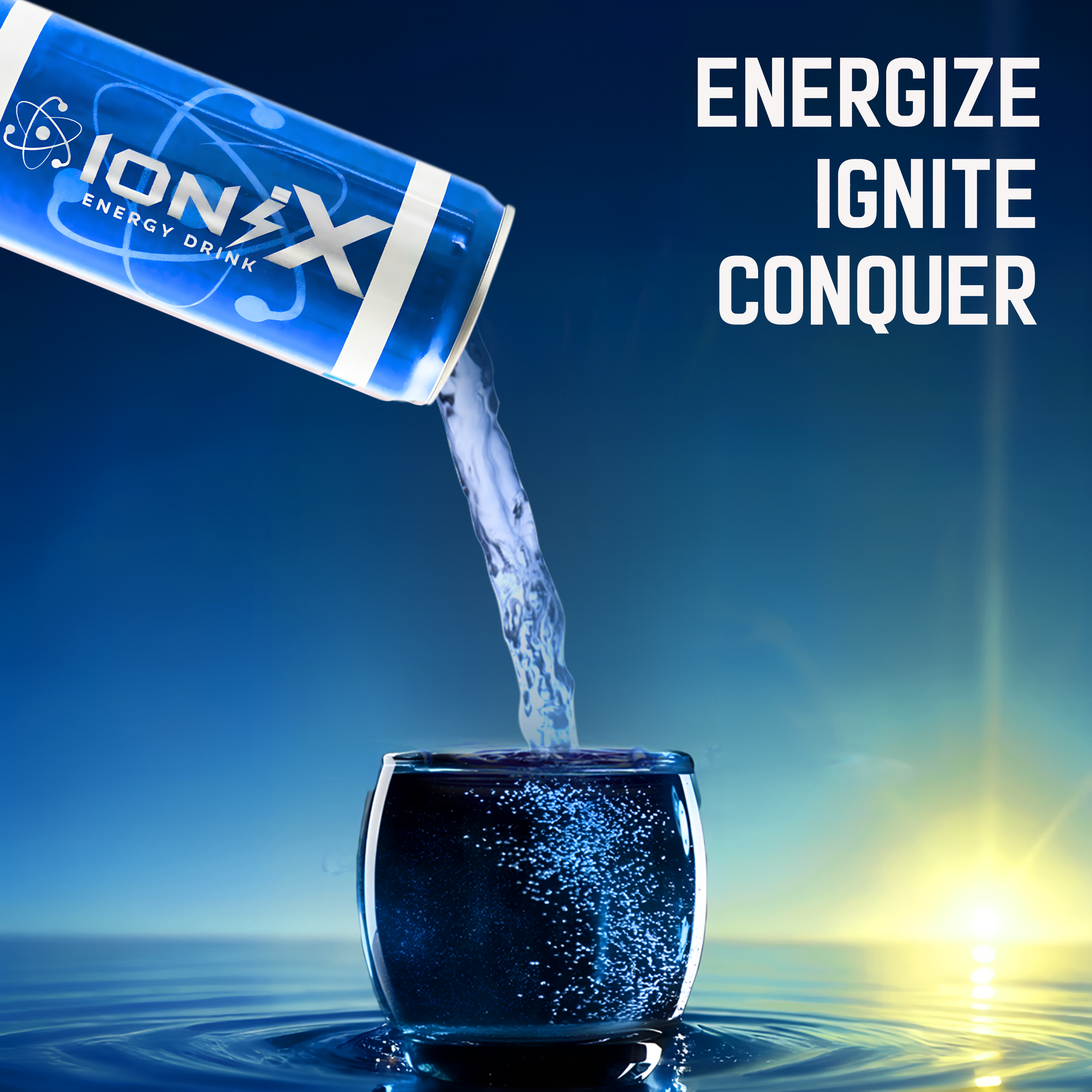 IoniX Energy Drink – Original Flavor | Clean Energy with 150mg Natural Caffeine- 12 pack