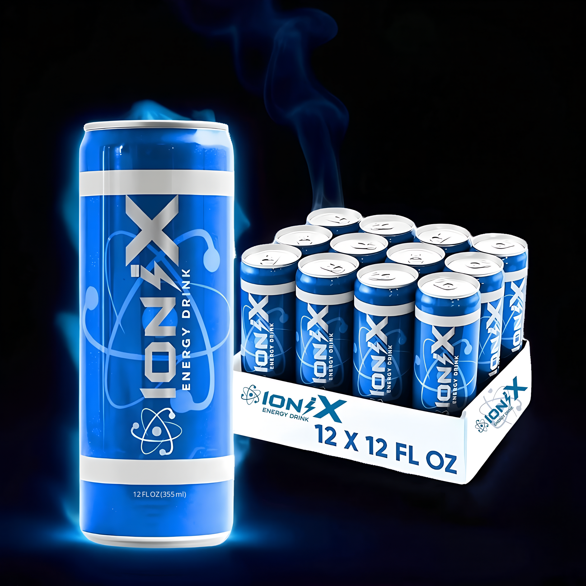 IoniX Energy Drink – Original Flavor | Clean Energy with 150mg Natural Caffeine- 12 pack
