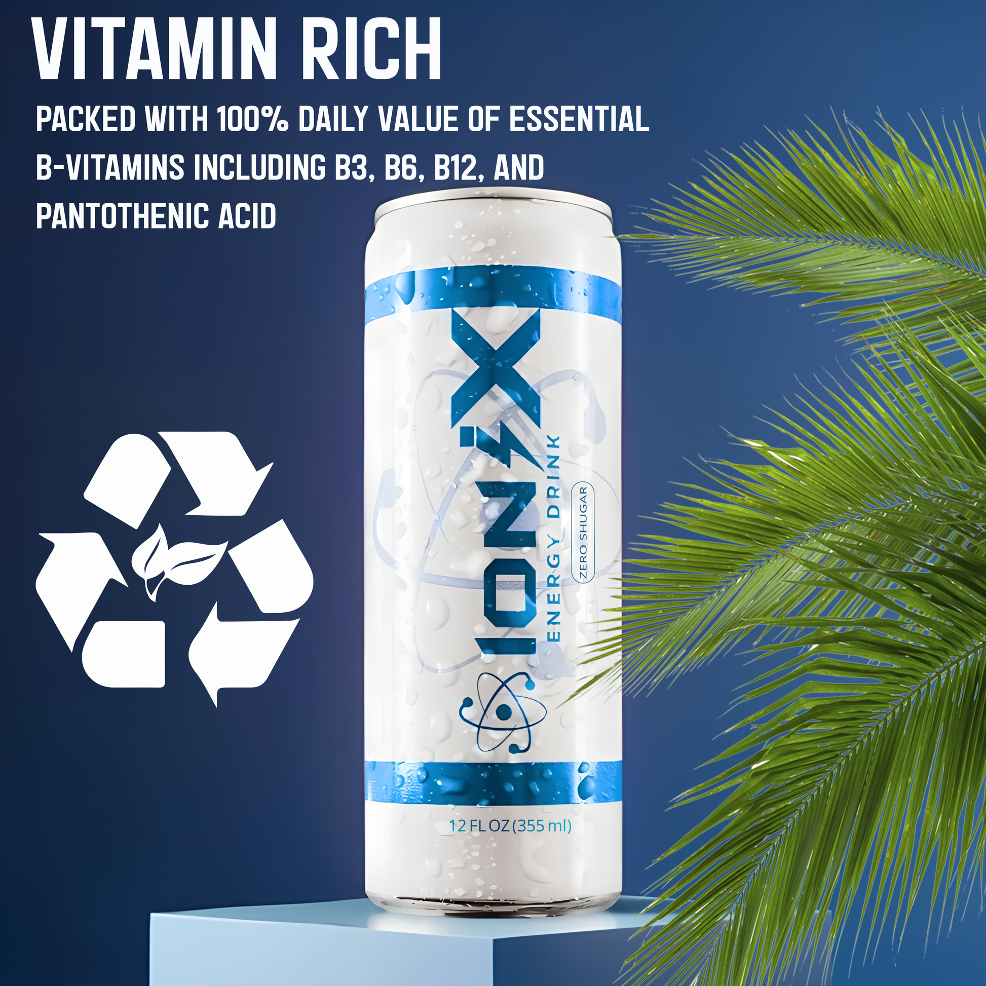 IoniX Zero Sugar Energy Drink | Clean Energy with 150mg Natural Caffeine- 12 pack