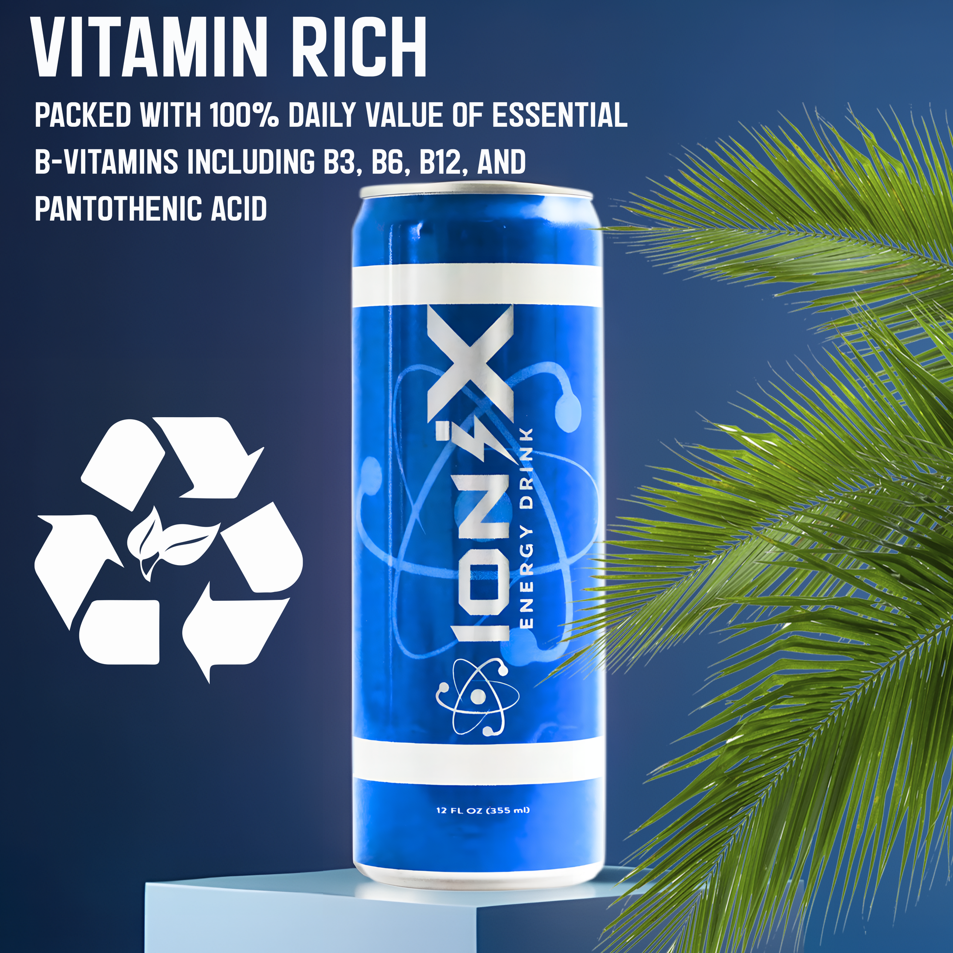 IoniX Energy Drink – Original Flavor | Clean Energy with 150mg Natural Caffeine- 12 pack