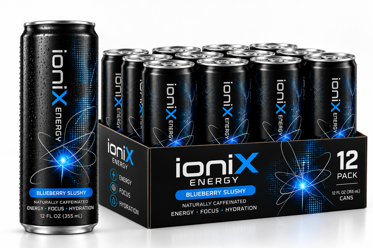 IoniX Original Energy Drink – Blueberry Slushy | 12-Pack, 12 oz Cans